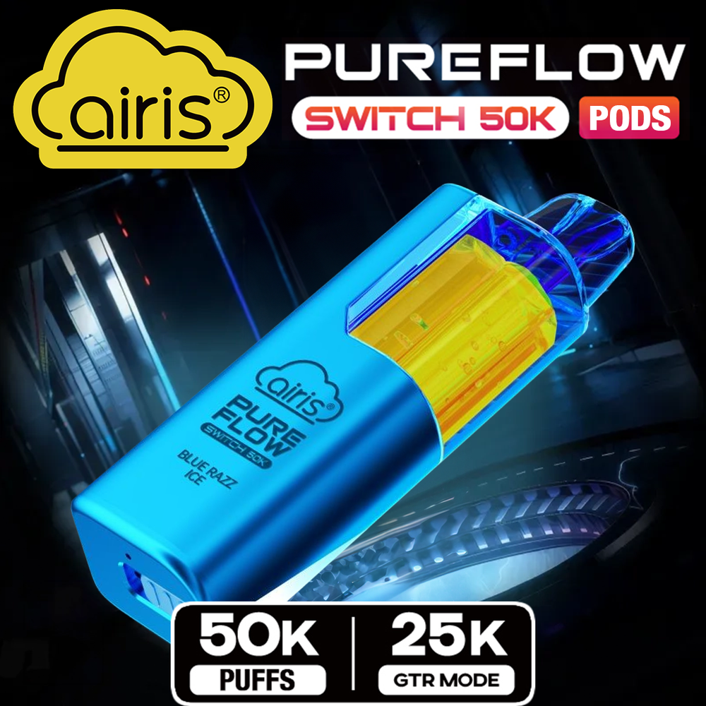AIRIS PURE FLOW SWITCH 50,000 PUFFS DISPOSABLE VAPE (POD ONLY) - DISPLAY OF 5