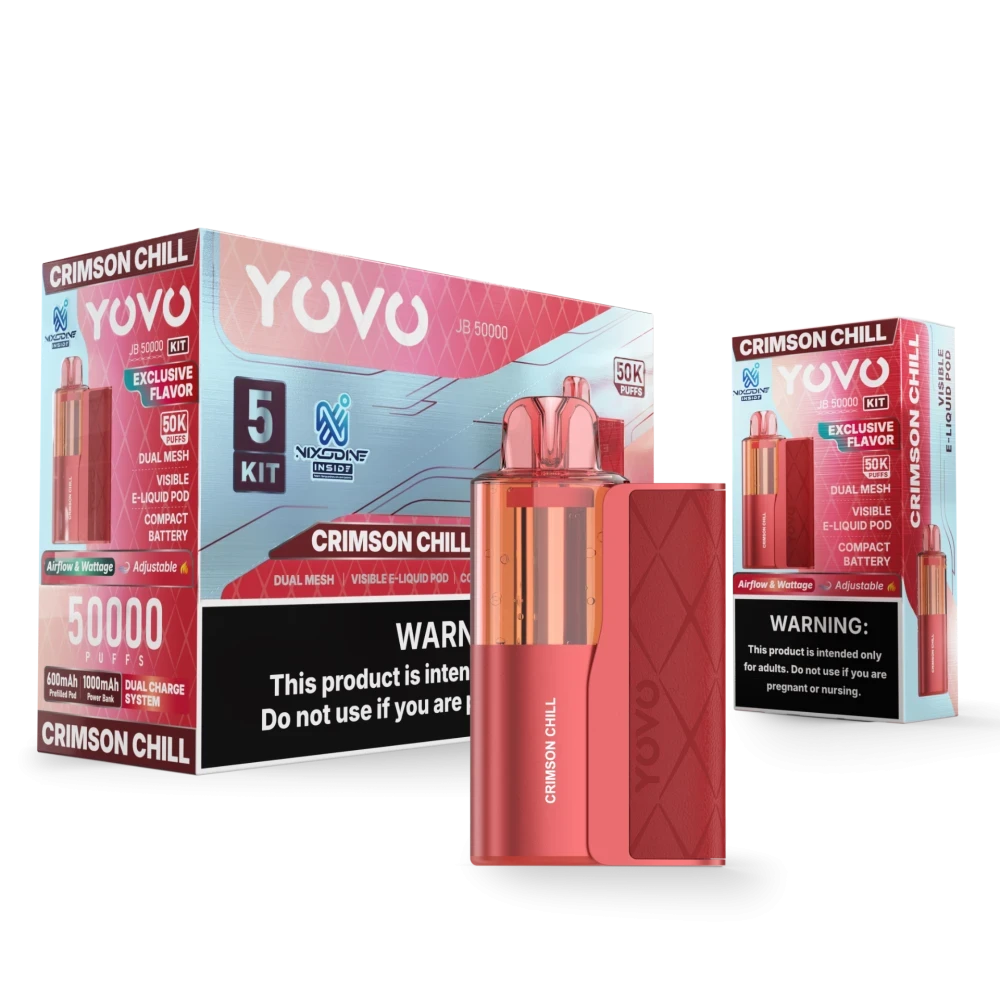 YOVO JB 50,000 PUFFS DISPOSABLE VAPE (FULL KIT) - DISPLAY OF 5
