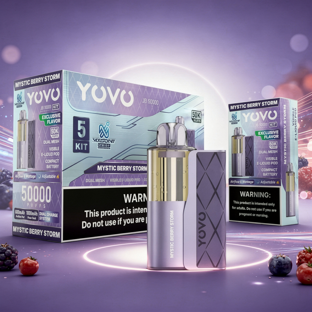 YOVO JB 50,000 PUFFS DISPOSABLE VAPE (FULL KIT) - DISPLAY OF 5