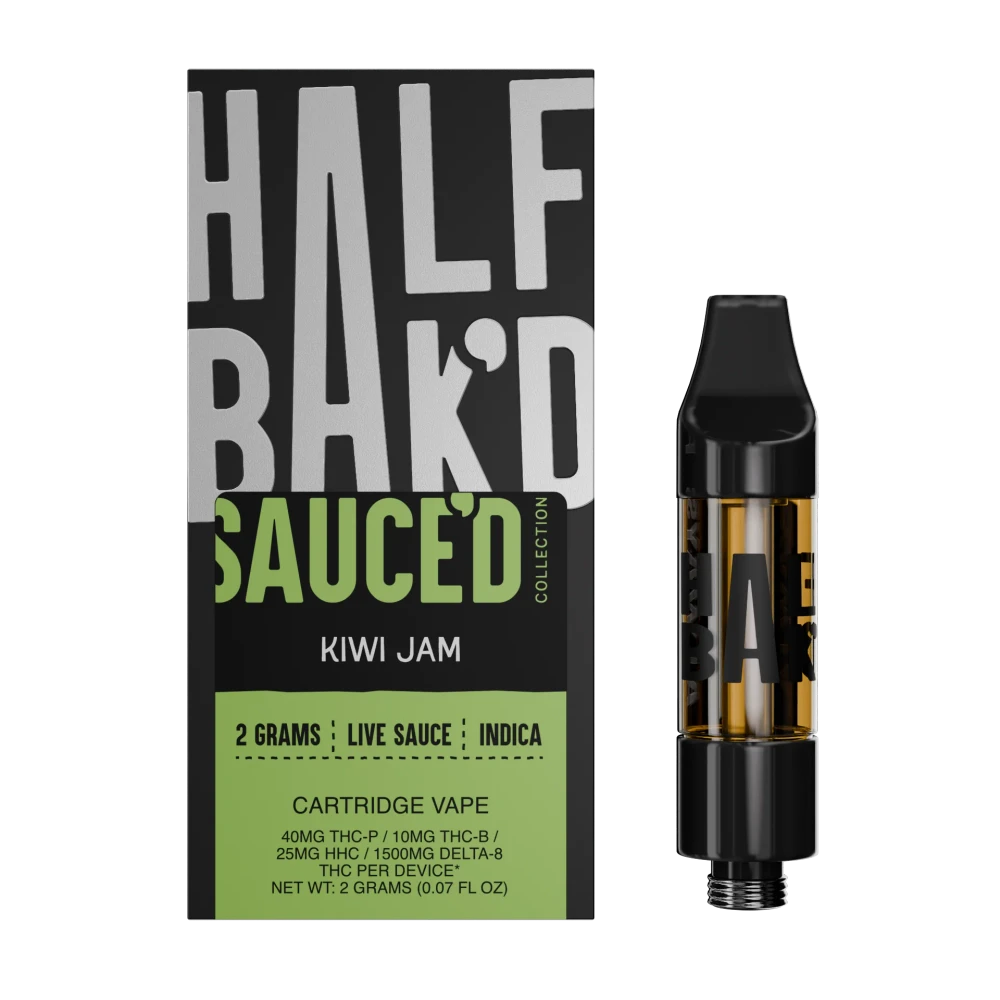 HALF BAK'D SAUCED THC-P BLEND SAUCE'D 2G CARTRIDGE - DISPLAY OF 5