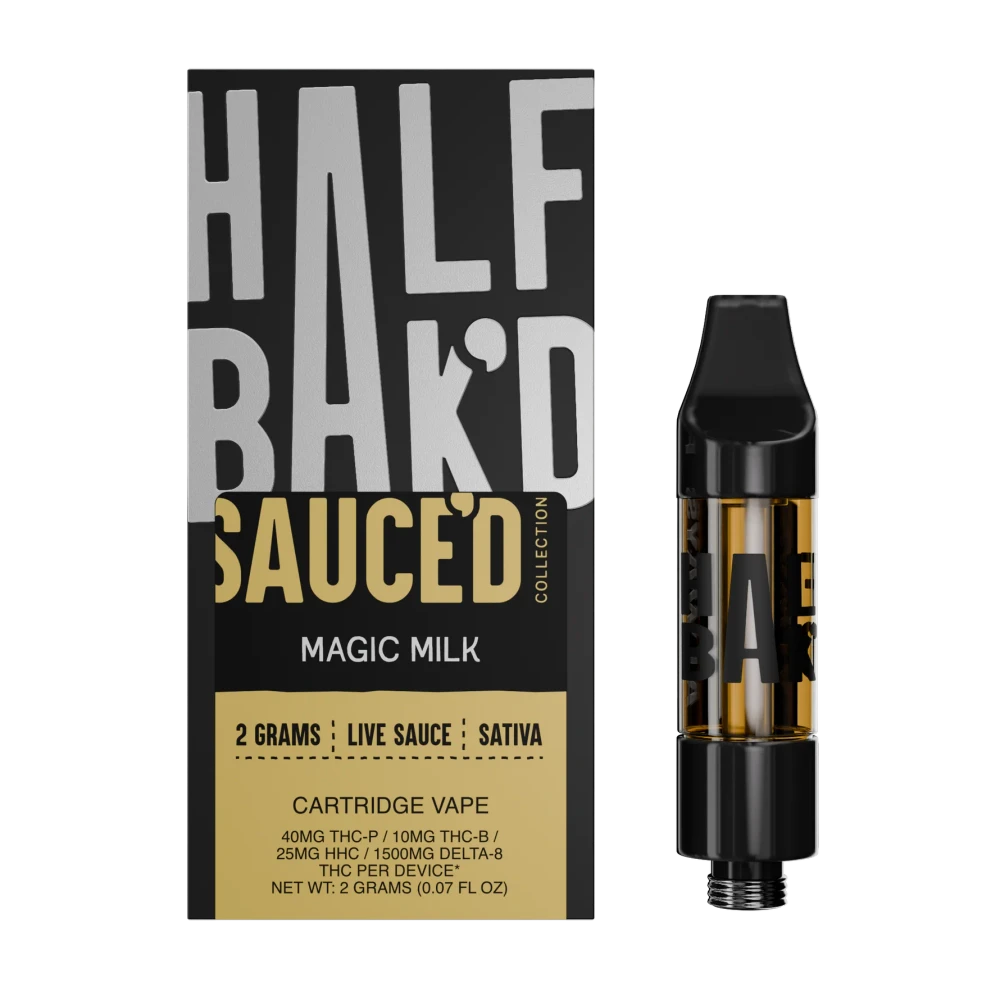HALF BAK'D SAUCED THC-P BLEND SAUCE'D 2G CARTRIDGE - DISPLAY OF 5