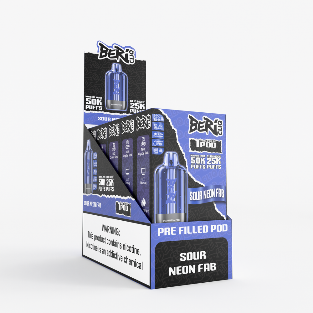 BERI CLIQ 50,000 PUFFS DISPOSABLE VAPE (POD ONLY) - DISPLAY OF 5