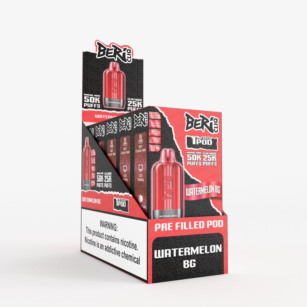 BERI CLIQ 50,000 PUFFS DISPOSABLE VAPE (POD ONLY) - DISPLAY OF 5