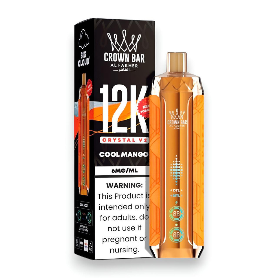 AL FAKHER CROWN BAR CRYSTAL V2 12,000 PUFFS DISPOSABLE VAPE - DISPLAY OF 5