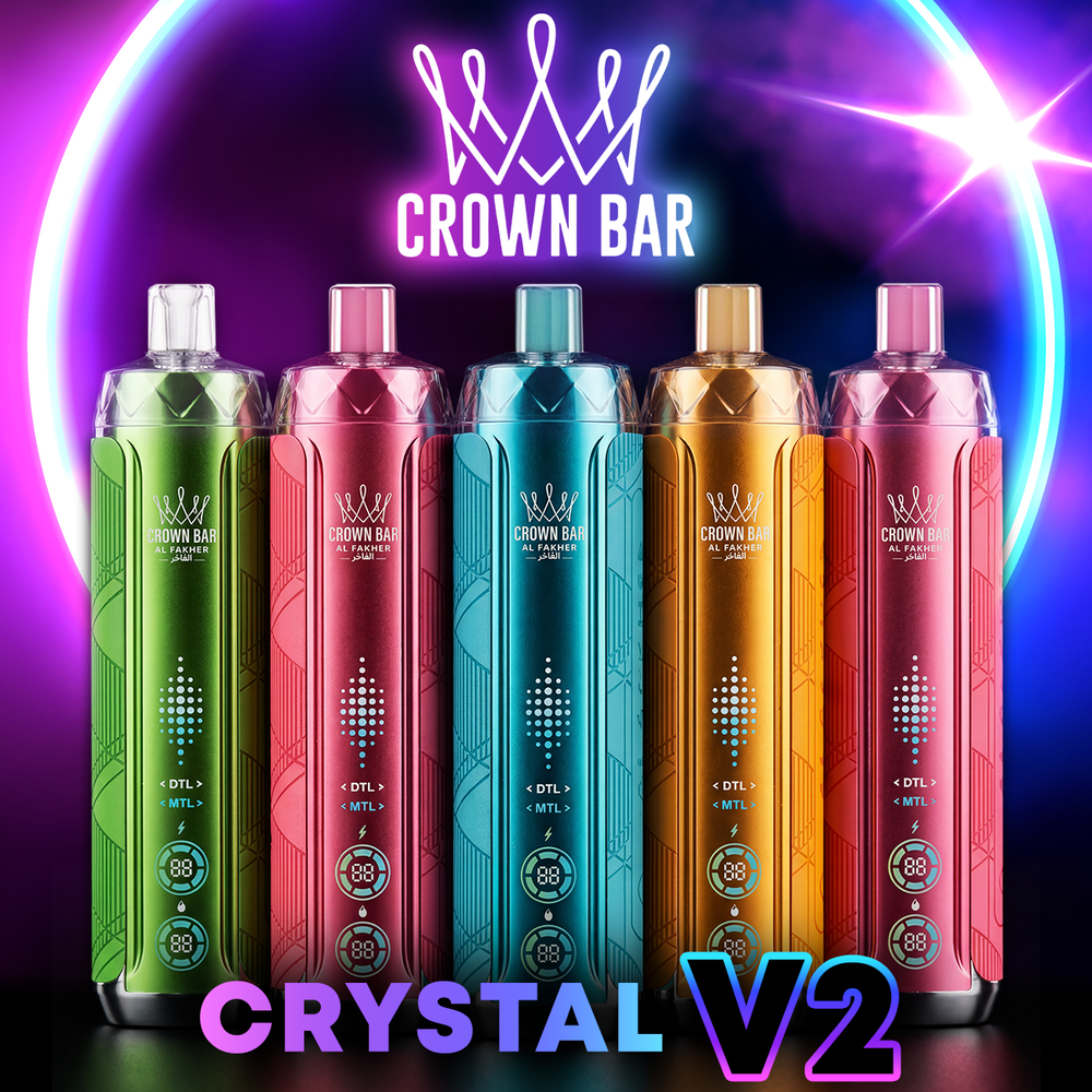 AL FAKHER CROWN BAR CRYSTAL V2 12,000 PUFFS DISPOSABLE VAPE - DISPLAY OF 5