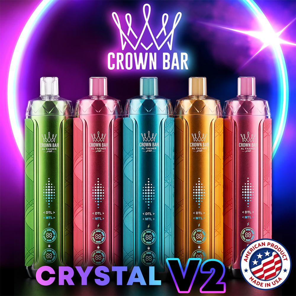 AL FAKHER CROWN BAR CRYSTAL V2 12,000 PUFFS DISPOSABLE VAPE - DISPLAY OF 5
