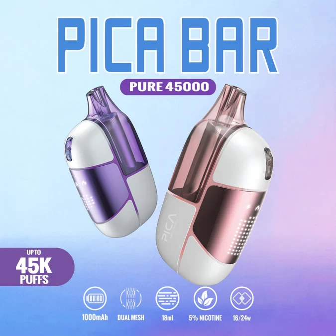PICA BAR PURE (US EDITION) 45,000 PUFFS DISPOSABLE VAPE - DISPLAY OF 5