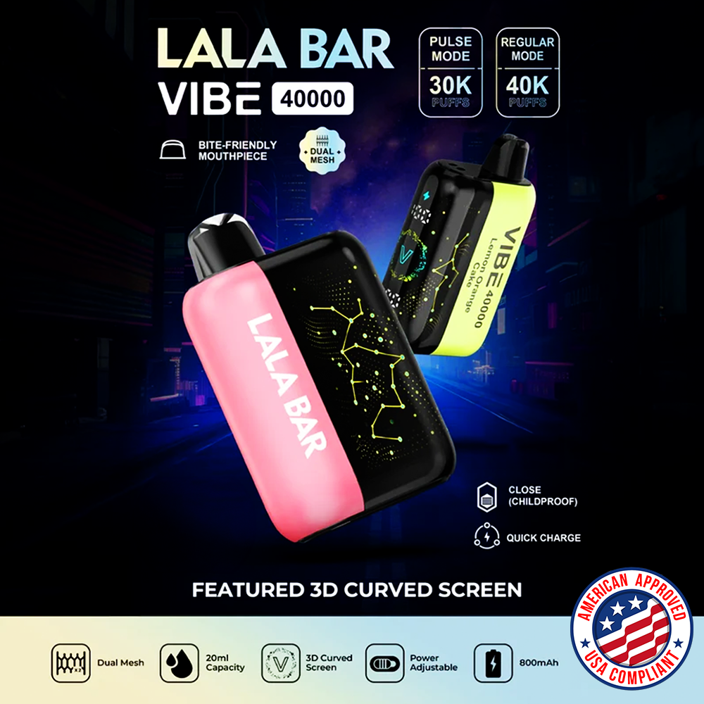 LALA BAR VIBE 40,000 PUFFS (US EDITION) DISPOSABLE VAPE - DISPLAY OF 5