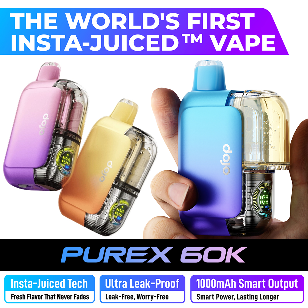DOJO PUREX 60,000 PUFFS (US EDITION) DISPOSABLE VAPE - DISPLAY OF 5