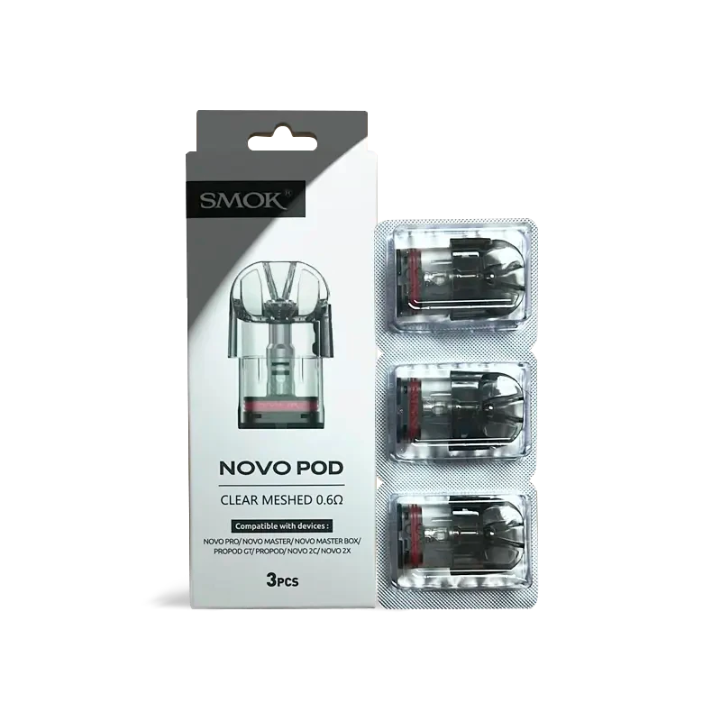 SMOK NOVO MESH 0.6OHM 3ML CLEAR POD - PACK OF 3