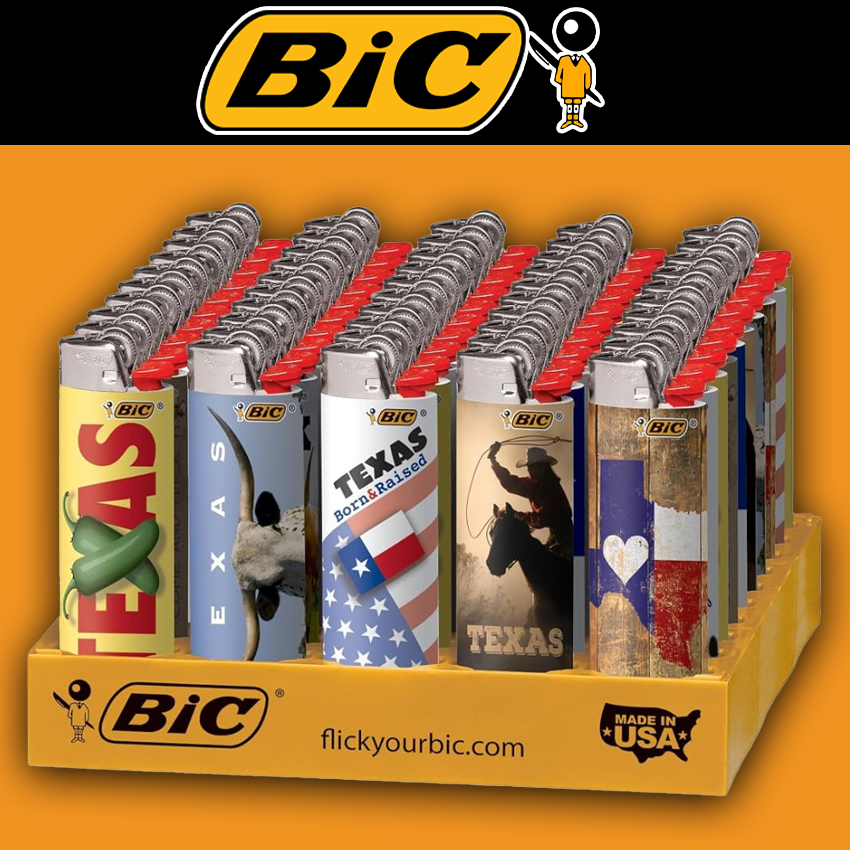 BIC TEXAS LIGHTER - DISPLAY OF 50