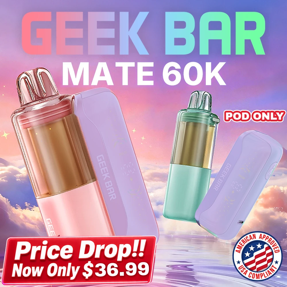 GEEK BAR MATE (MADE IN INDONESIA) 60,000 PUFFS DISPOSABLE VAPE (POD ONLY) - DISPLAY OF 5