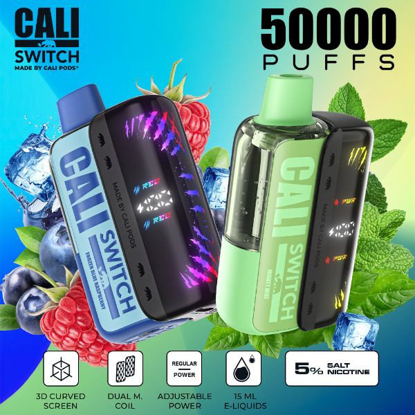 CALI SWITCH 50,000 PUFFS DISPOSABLE VAPE (FULL KIT) - DISPLAY OF 5