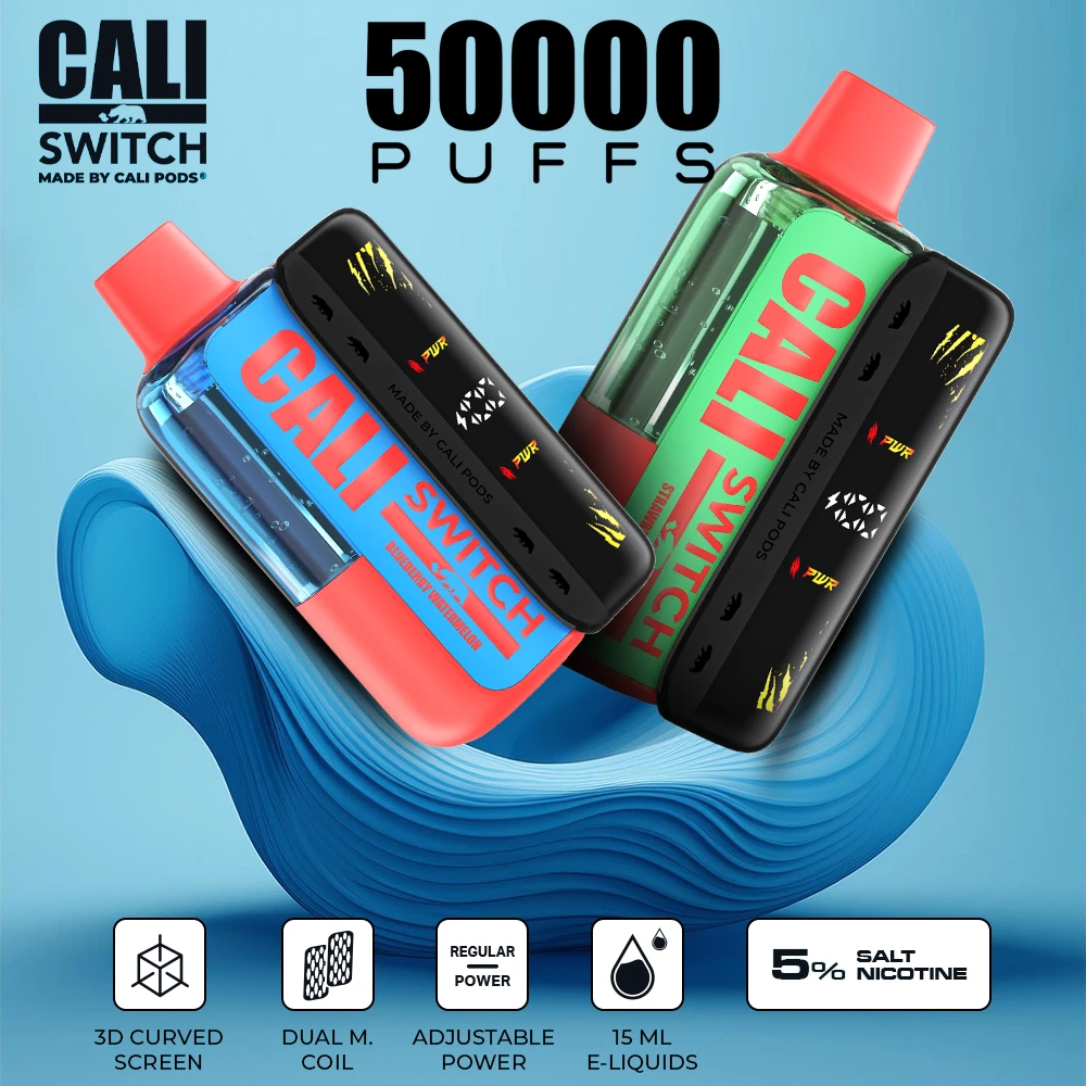 CALI SWITCH 50,000 PUFFS DISPOSABLE VAPE (FULL KIT) - DISPLAY OF 5
