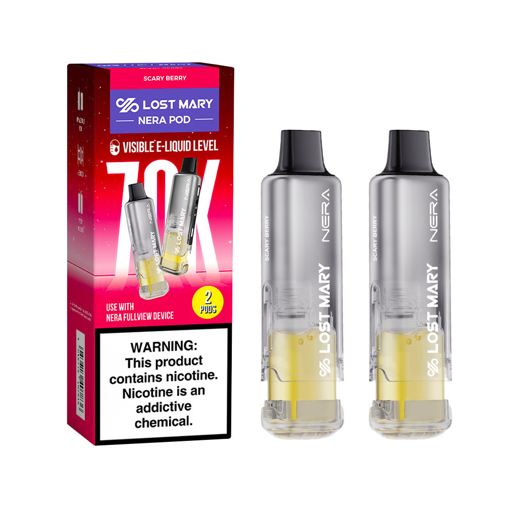 LOST MARY NERA FULLVIEW (USA COMPLIANT) 70,000 PUFFS DISPOSABLE VAPE 2-PACK (PODS ONLY) - DISPLAY OF 5