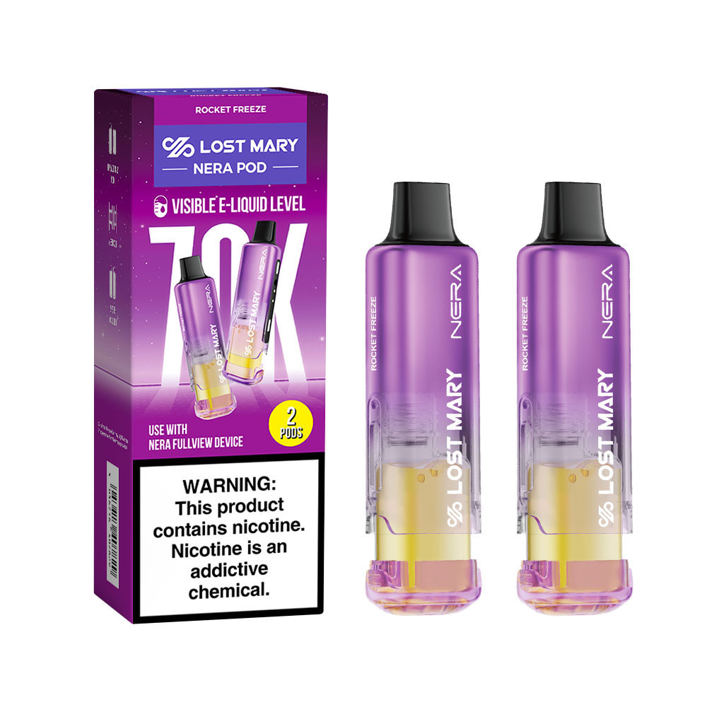 LOST MARY NERA FULLVIEW (USA COMPLIANT) 70,000 PUFFS DISPOSABLE VAPE 2-PACK (PODS ONLY) - DISPLAY OF 5
