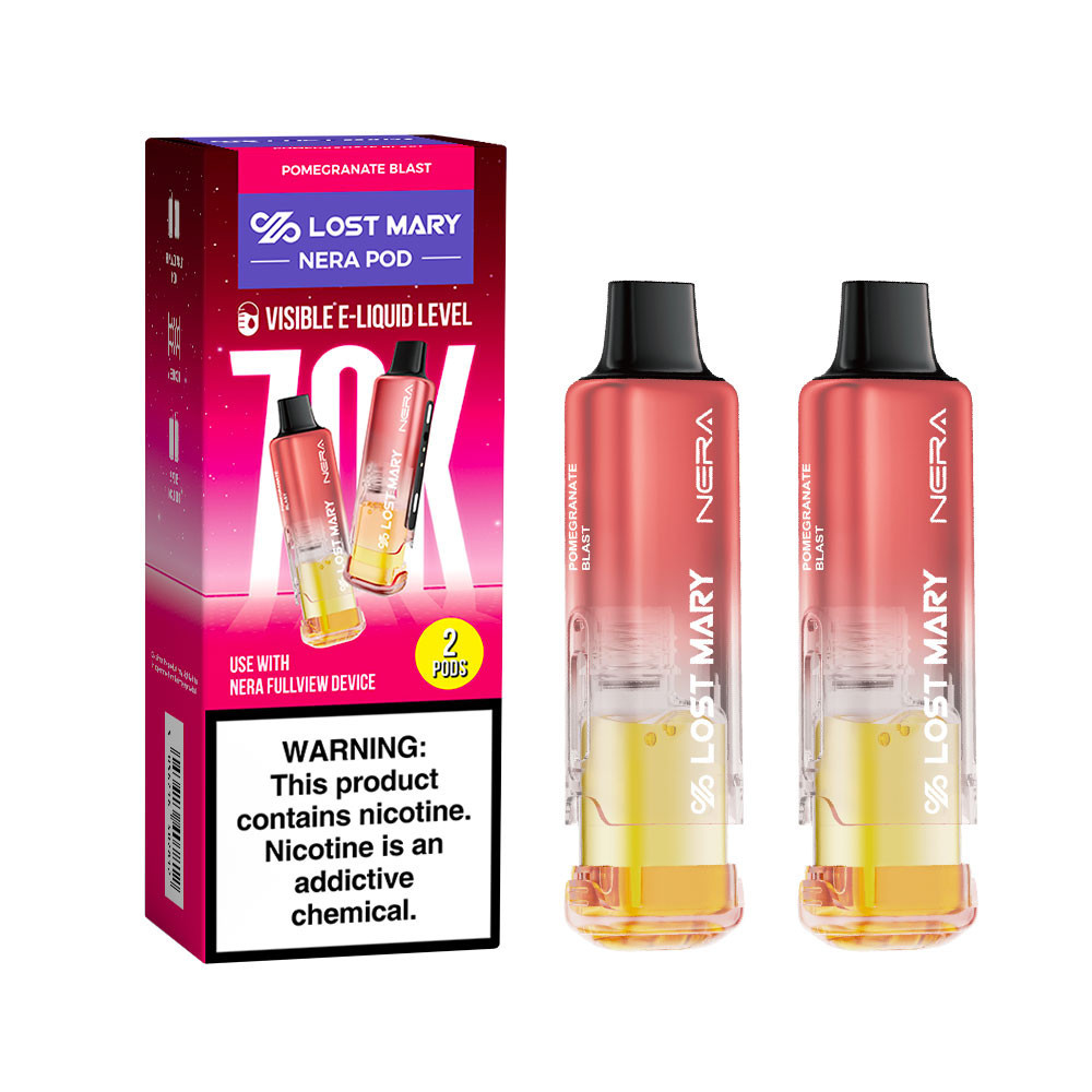 LOST MARY NERA FULLVIEW (USA COMPLIANT) 70,000 PUFFS DISPOSABLE VAPE 2-PACK (PODS ONLY) - DISPLAY OF 5