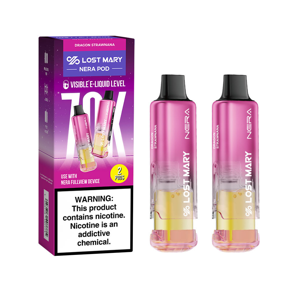 LOST MARY NERA FULLVIEW (USA COMPLIANT) 70,000 PUFFS DISPOSABLE VAPE 2-PACK (PODS ONLY) - DISPLAY OF 5