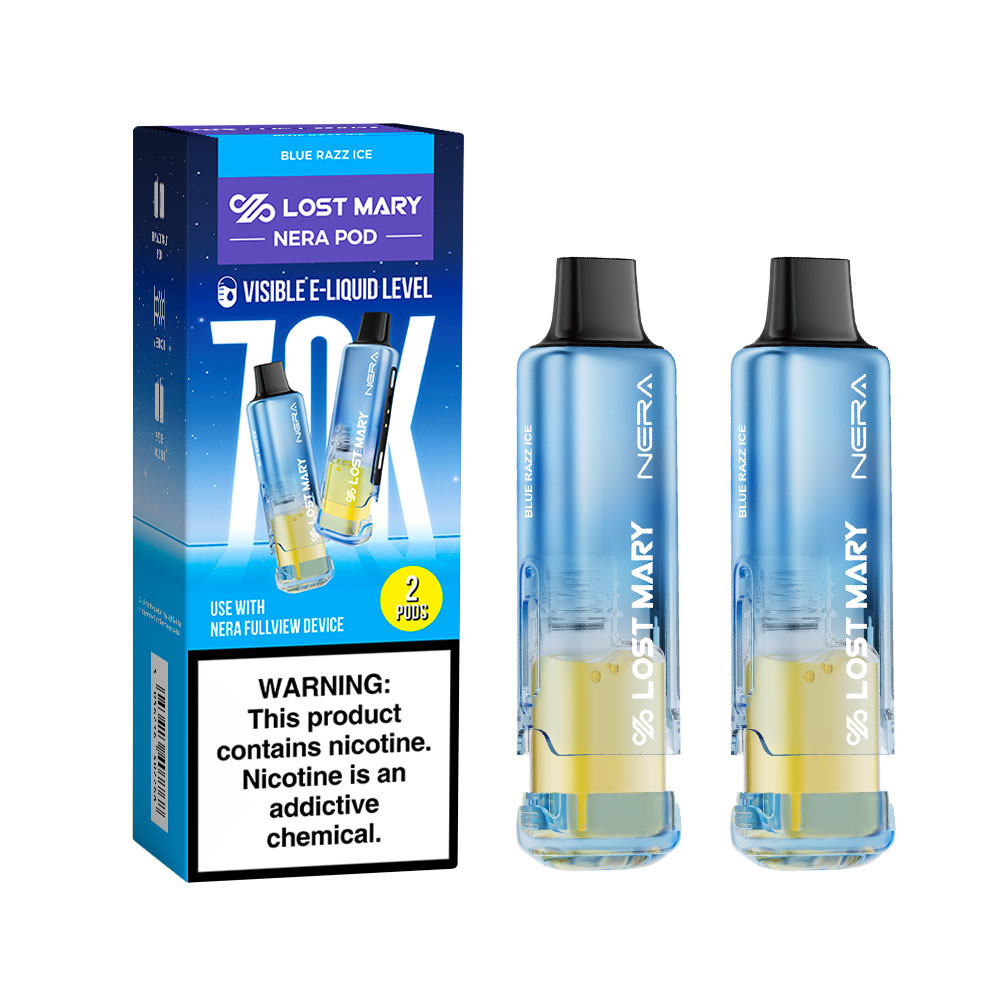 LOST MARY NERA FULLVIEW (USA COMPLIANT) 70,000 PUFFS DISPOSABLE VAPE 2-PACK (PODS ONLY) - DISPLAY OF 5