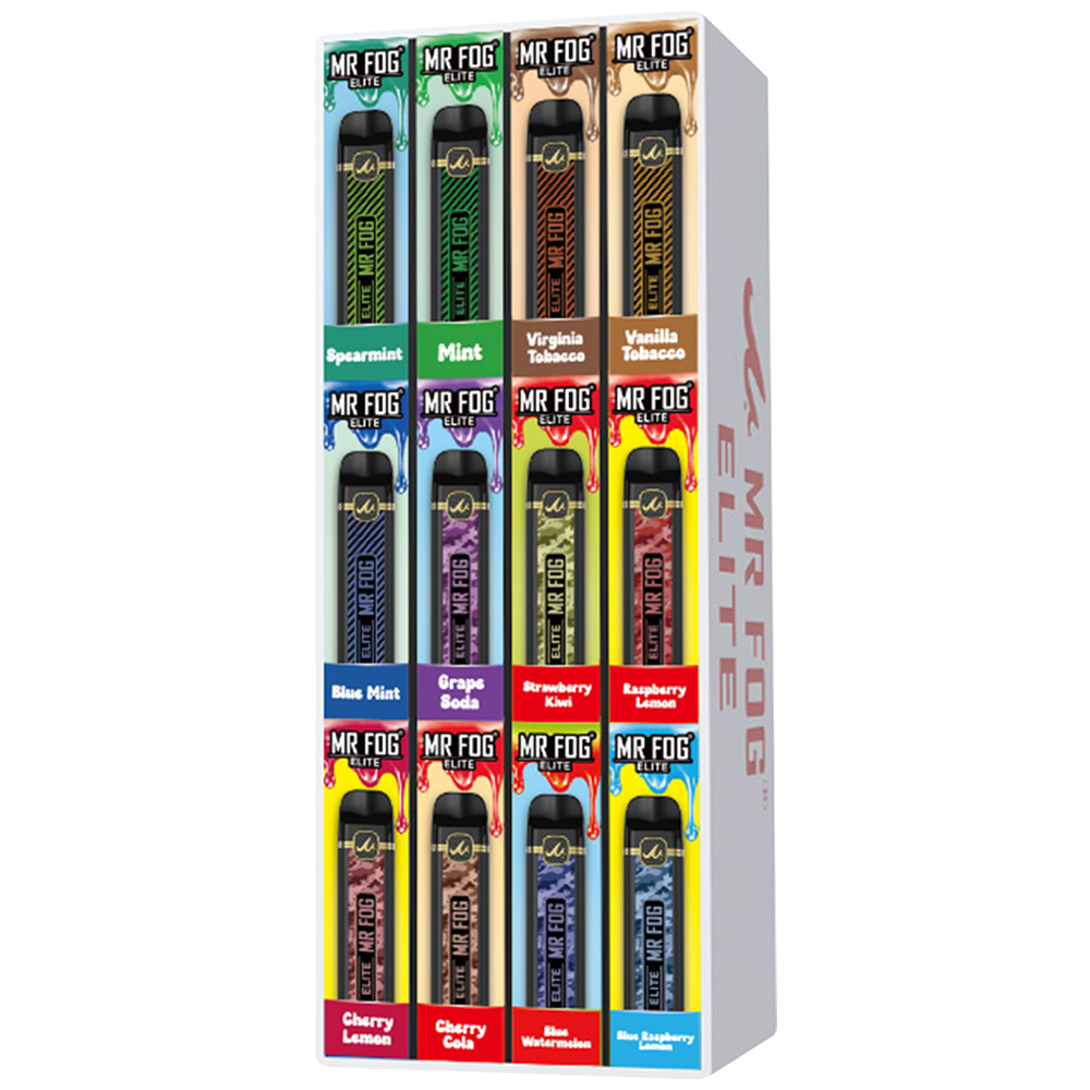 MR FOG ELITE 5,000 PUFFS DISPOSABLE VAPE COUNTER DISPLAY OF 60