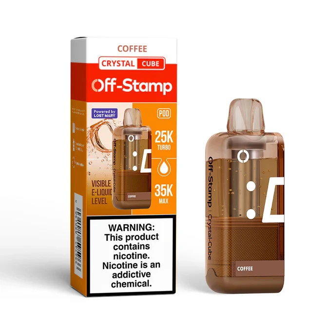 OFF STAMP CRYSTAL CUBE (USA COMPLIANT) 35,000 PUFFS DISPOSABLE (POD ONLY) - DISPLAY OF 5