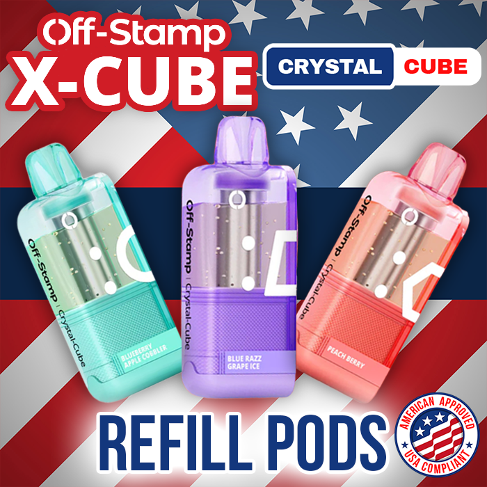 OFF STAMP X-CUBE CRYSTAL 35,000 PUFFS DISPOSABLE (POD ONLY) - DISPLAY OF 5
