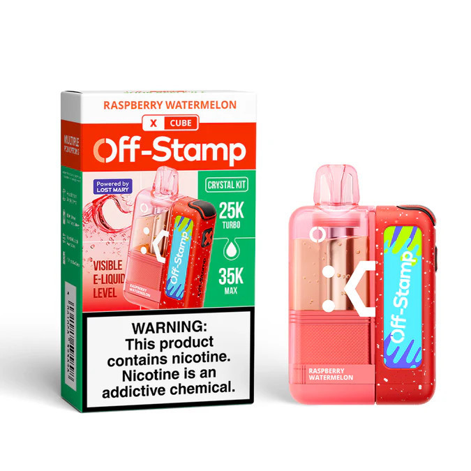 OFF STAMP X-CUBE CRYSTAL 35,000 PUFFS DISPOSABLE (FULL KIT) - DISPLAY OF 5