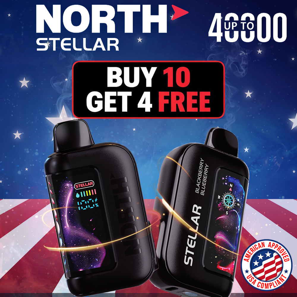 NORTH STELLAR DARK MOON EDITION 40,000 PUFFS DISPOSABLE VAPE - DISPLAY OF 5