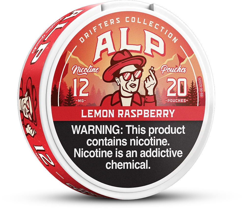 ALP DRIFTERS NICOTINE POUCHES 20-PACK - DISPLAY OF 5 Lemon Raspberry