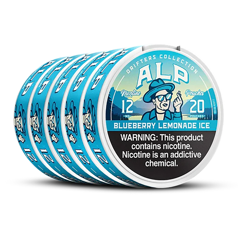 ALP DRIFTERS NICOTINE POUCHES 20-PACK - DISPLAY OF 5 Blueberry Lemonade Ice