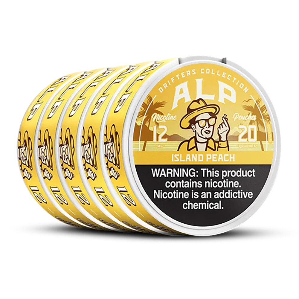 ALP DRIFTERS NICOTINE POUCHES 20-PACK - DISPLAY OF 5 Island Peach