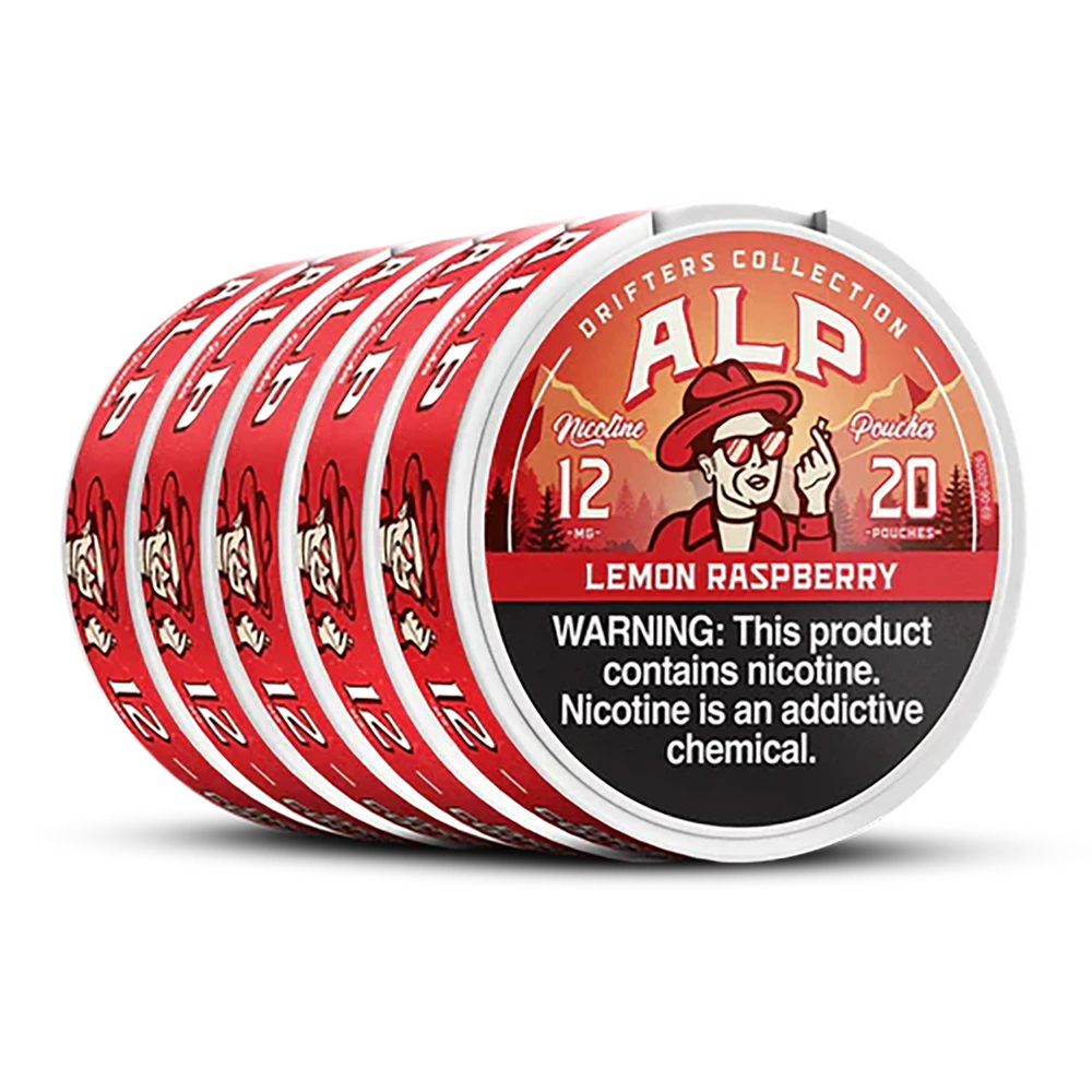 ALP DRIFTERS NICOTINE POUCHES 20-PACK - DISPLAY OF 5 Lemon Raspberry