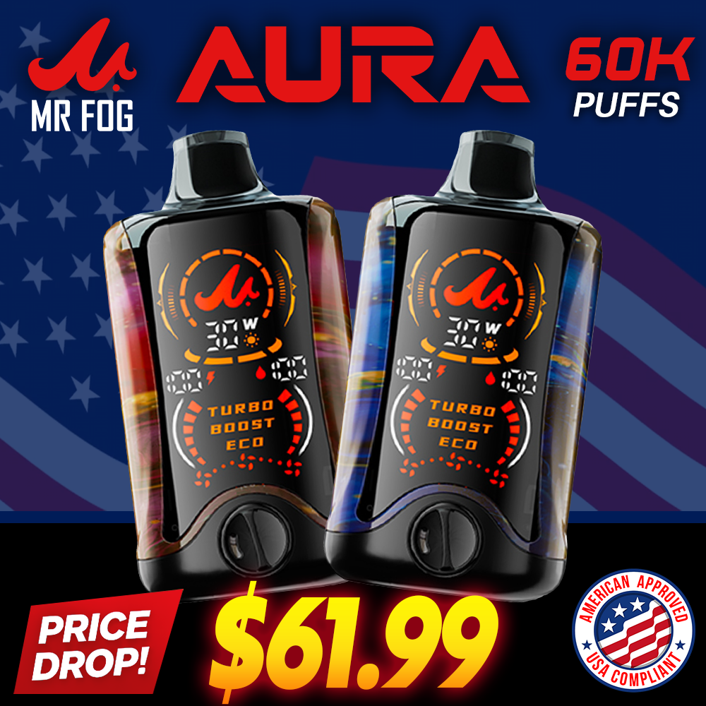 MR FOG AURA 60,000 PUFFS DISPOSABLE VAPE - DISPLAY OF 5
