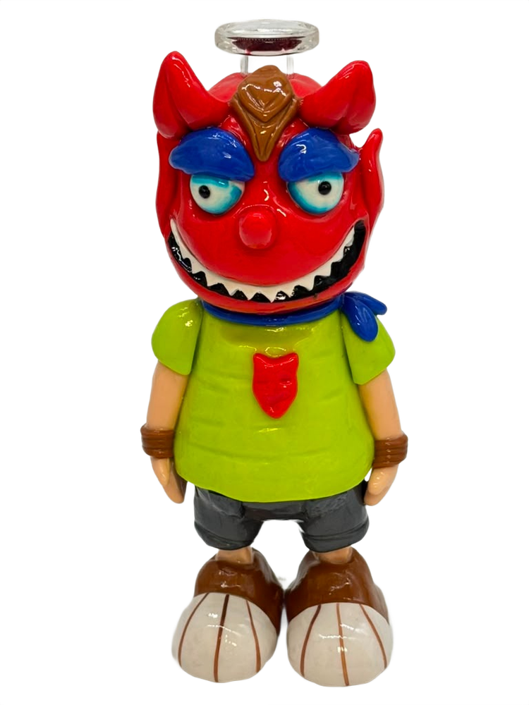 HEAVY DRESSED MONSTER GLASS WATERPIPE 7"