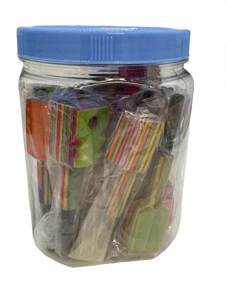 ASSORTED WOODEN ARTISITC HANDPIPE 4" - JAR OF 16