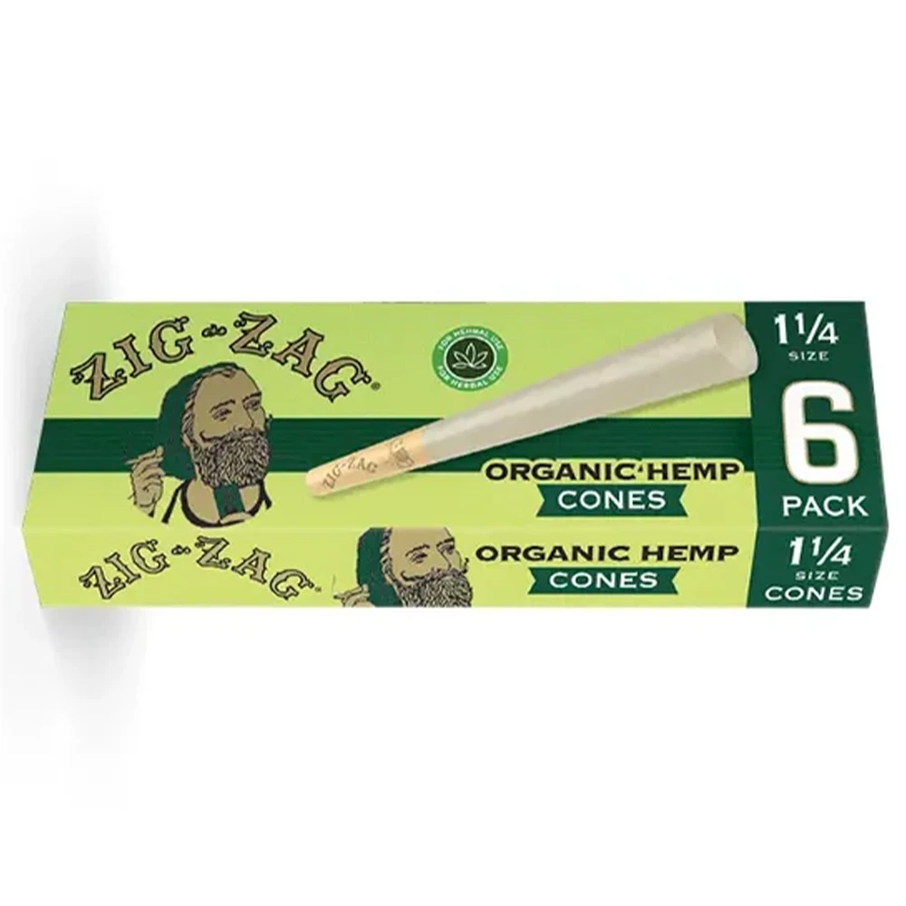 ZIG ZAG ORGANIC HEMP KING SIZE 3-PACK CONES - DISPLAY OF 24