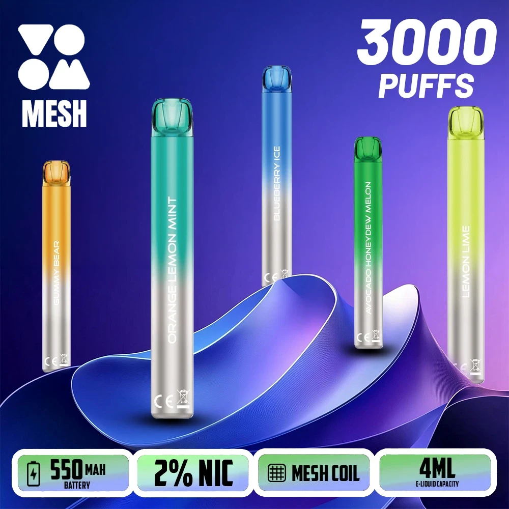 VOOM 2% NIC 3,000 PUFFS DISPOSABLE VAPE - DISPLAY OF 5
