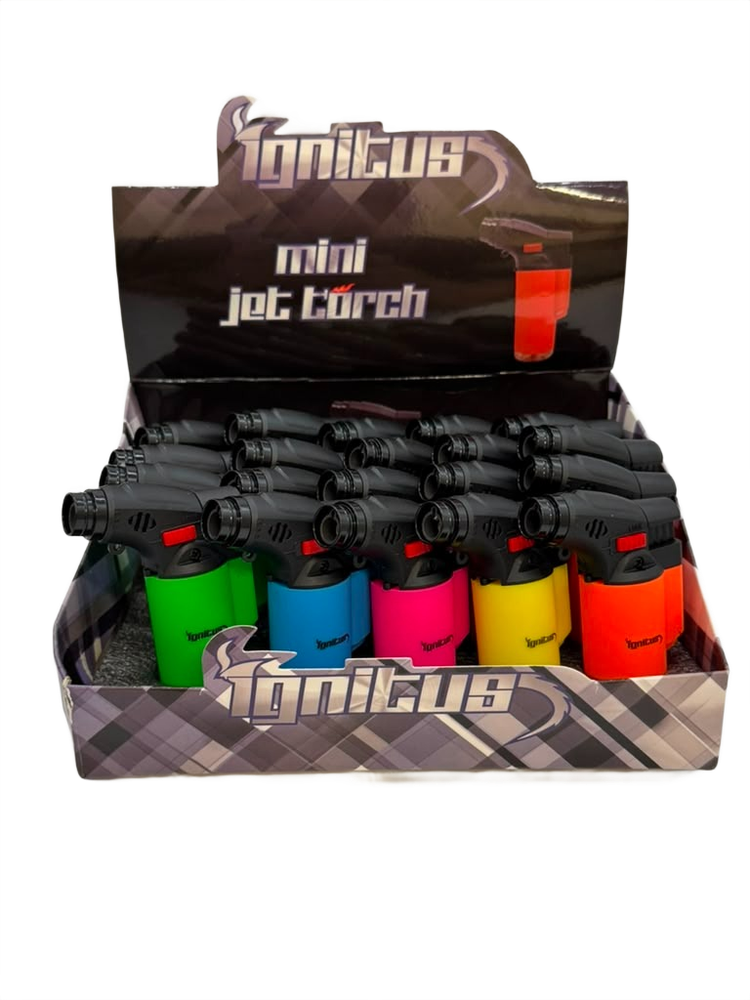 IGNITUS MINI JET TORCH LIGHTER - DISPLAY OF 20