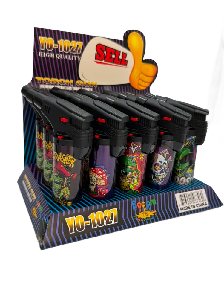 BOOM TORCH LIGHTERS - DISPLAY OF 12