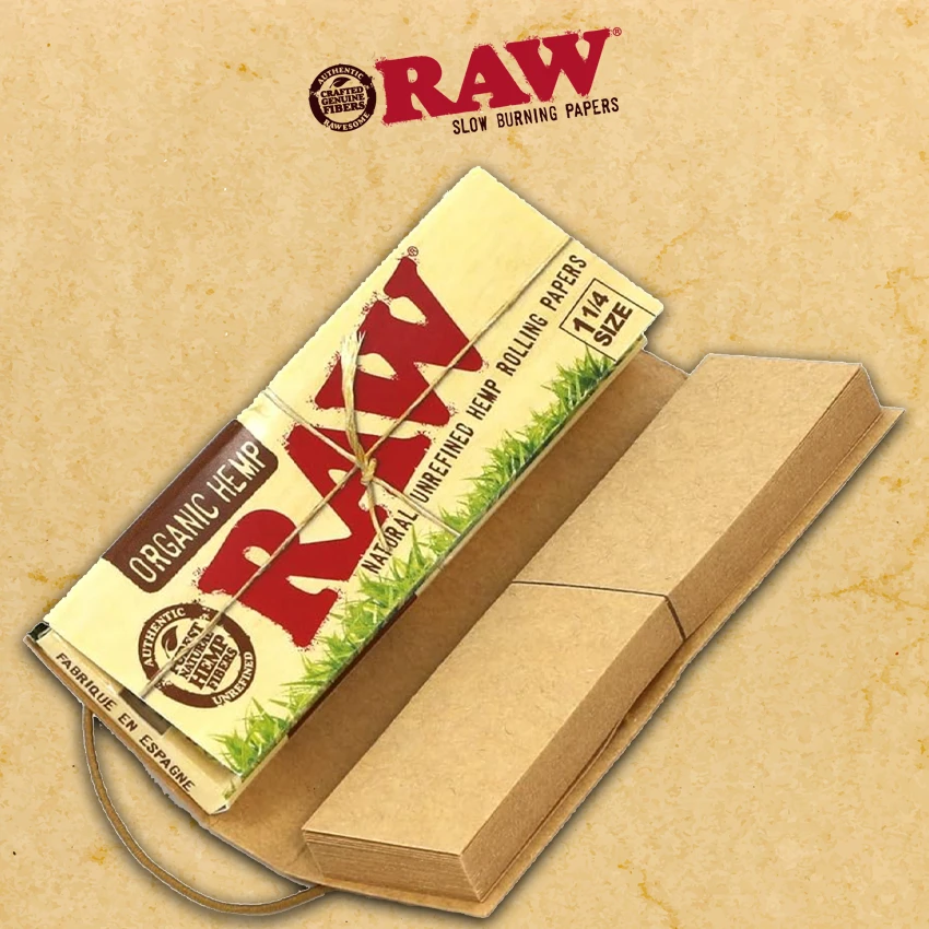 RAW 1 1/4 ORGANIC ROLLING PAPERS DISPLAY - 24CT