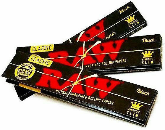 RAW BLACK KING SIZE SLIM PAPER - 50CT (RAW44)