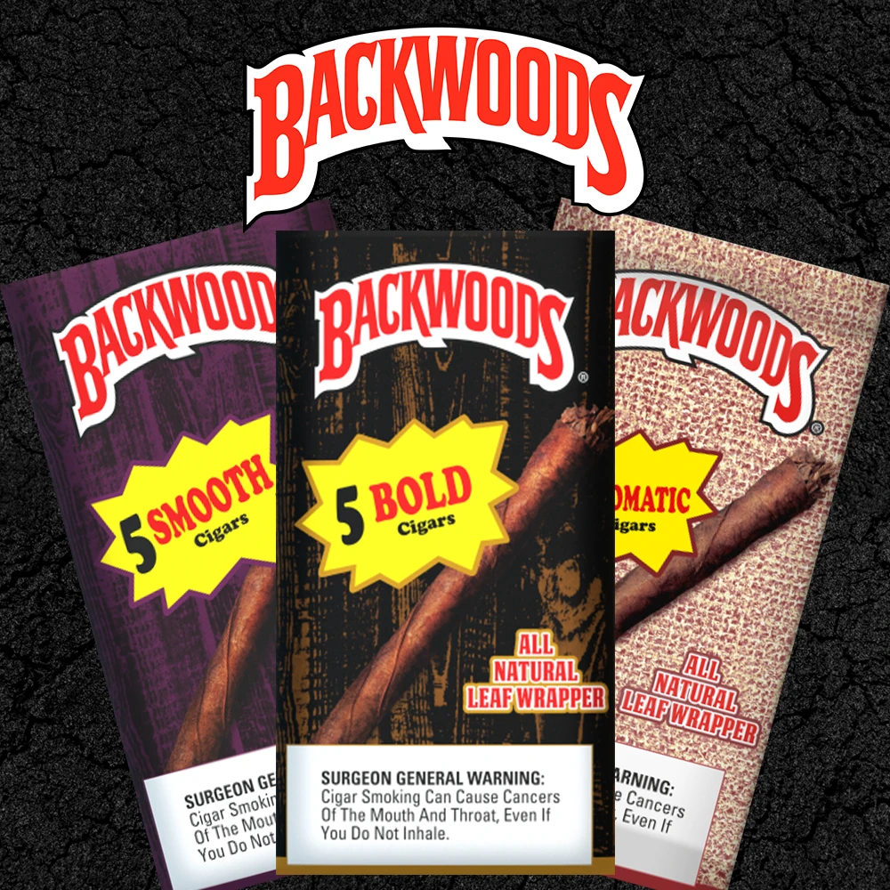 BACKWOODS NATURAL LEAF CIGARS 5-PACK - DISPLAY OF 8