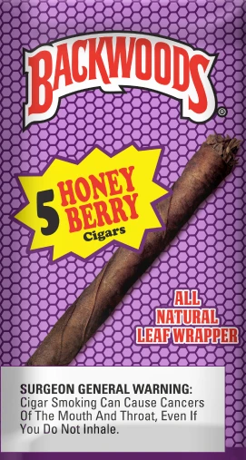 BACKWOODS NATURAL LEAF CIGARS 5-PACK - DISPLAY OF 8