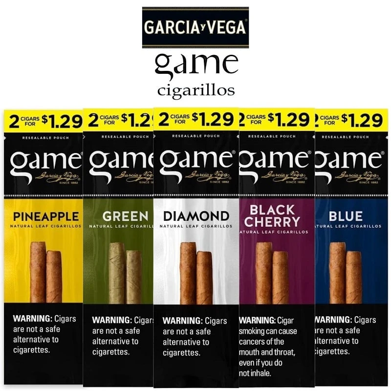 GAME NATURAL LEAF CIGARS 2-PACK - DISPLAY OF 30