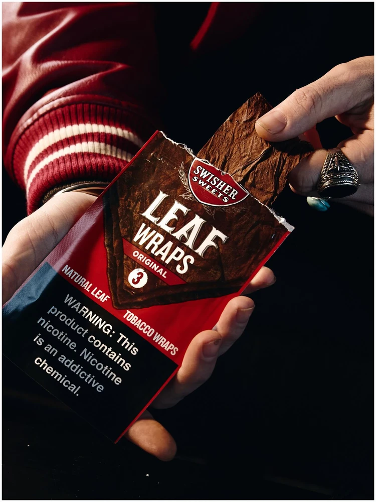 SWISHER SWEETS NATURAL LEAF 2-PACK TOBACCO WRAPS - DISPLAY OF 10