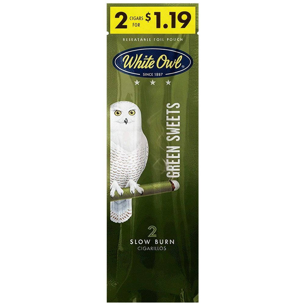 WHITE OWL NATURAL LEAF CIGARS 2-PACK - DISPLAY OF 30