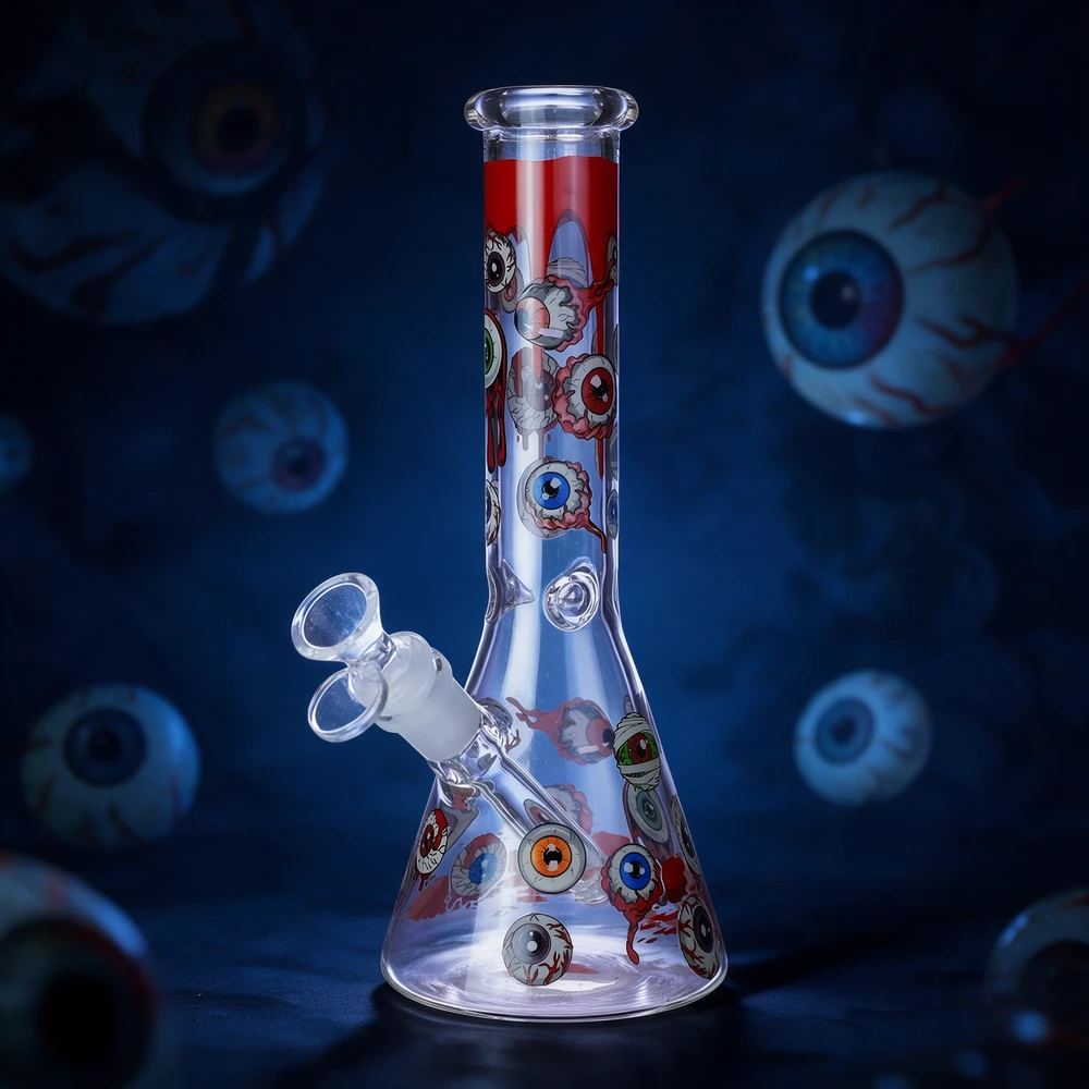PREMIUM BLOODY DESIGN BEAKER GLASS WATERPIPE 10"