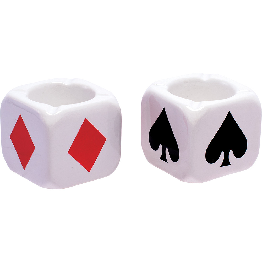 FUJIMA PLAYING CARD SUITS CUBE ASHTRAYS - DISPLAY OF 4