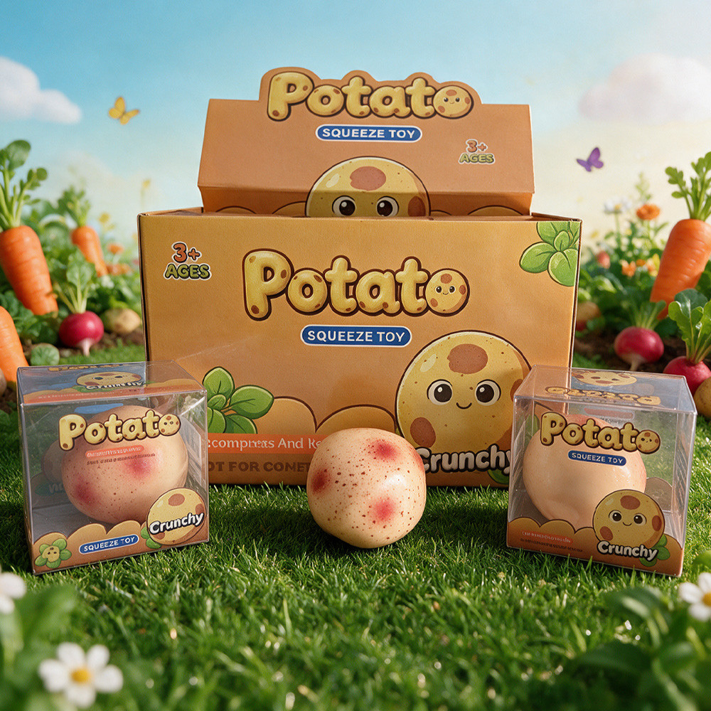 POTATO SQUEEZE SQUISH TOY - DISPLAY OF 12