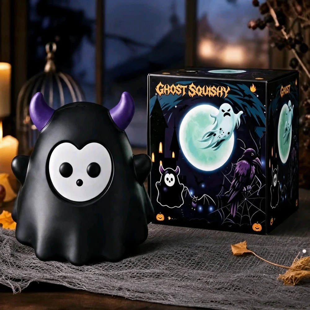 JUMBO GHOST SQUISH TOY - DISPLAY OF 4